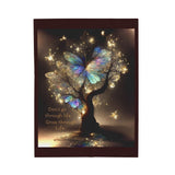 Butterfly Tree Velveteen Plush Blanket — "Don't go through life. Grow through life." Inspirational Throw