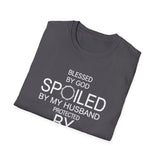 Blessed by God, Spoiled by My Husband — Personalized T-Shirt (Add Name & Position at Checkout)