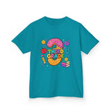 Third Grade Kids T‑Shirt — Cute Donut & School Icons Back-to-School Tee