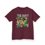 Kids Easter Bunny 'The Hunt Is On' Tee — Colorful Egg Hunt Shirt for Children