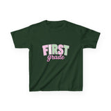 First Grade Kids T‑Shirt — Pastel 'FIRST grade' Back-to-School Tee