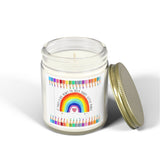 Coconut Apricot Scented Candle (4oz & 9oz) — Hand-Poured Coconut Apricot Wax Jar — Rainbow Label — Gift for Teachers