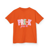 Pre-K Kids Tee — Pink Striped "PRE-K" Back to School Shirt