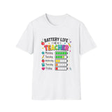Teacher Battery Life T-Shirt — Cute Colorful Weekday Energy Graphic Tee