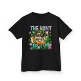 Kids Easter Bunny 'The Hunt Is On' Tee — Colorful Egg Hunt Shirt for Children
