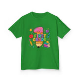 First Grade Kids T‑Shirt — Cute Back to School Pencil & Books Design