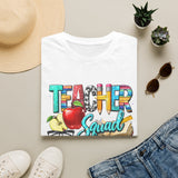 Teacher Squad T-Shirt — Colorful School Apple & Pencil Design for Educators