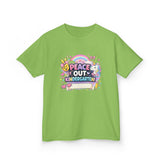 Personalized 'Peace Out Kindergarten' Kids Tee — Custom Name, Multiple Colors