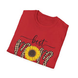 Best Mom Ever Sunflower Animal Print Personalized T-Shirt