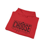 Hoodie — "Choose Happiness" Minimal Inspirational Pullover