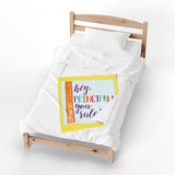 Velveteen Plush Blanket — "Hey Principal! You Rule" Colorful Ruler Design, Gift for School Principals