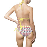 Triangle Bikini Swimsuit — Trump Girl Feminine Heels All-Over Design