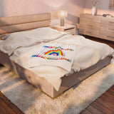 Teacher Rainbow Blanket — "It Takes a Big Heart to Help Shape Little Minds" Velveteen Plush Throw