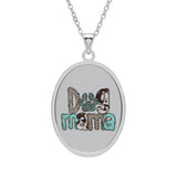 Dog Mama Oval Pendant Necklace — Animal Lover Jewelry