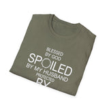 Blessed by God, Spoiled by My Husband — Personalized T-Shirt (Add Name & Position at Checkout)