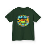 Last Day of School Kids Tee — “bruh we out” Personalized Kids T-Shirt