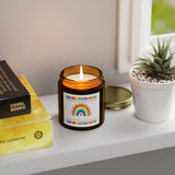 Coconut Apricot Scented Candle (4oz & 9oz) — Hand-Poured Coconut Apricot Wax Jar — Rainbow Label — Gift for Teachers