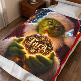 Tara the Grinch Christmas Velveteen Plush Blanket