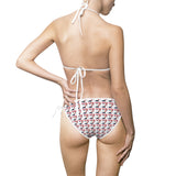Triangle Bikini Swimsuit — Trump Girl Feminine Heels All-Over Design