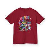 Kids T-Shirt — 'Guess Who's Back' Retro Gamer Dinosaur Graphic Tee