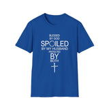 Blessed by God, Spoiled by My Husband — Personalized T-Shirt (Add Name & Position at Checkout)