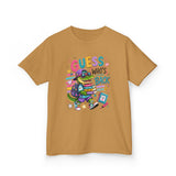Kids T-Shirt — 'Guess Who's Back' Retro Gamer Dinosaur Graphic Tee