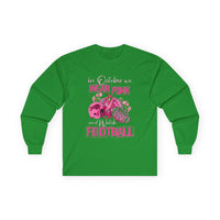 Long Sleeve Tee - Breast Cancer Awareness and Football Design