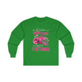 Long Sleeve Tee - Breast Cancer Awareness and Football Design
