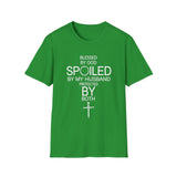 Blessed by God, Spoiled by My Husband — Personalized T-Shirt (Add Name & Position at Checkout)