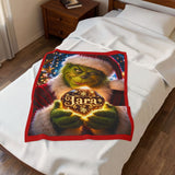 Tara the Grinch Christmas Velveteen Plush Blanket