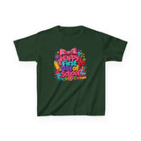 Kids Tee — "Happy First Day of School" Colorful Back-to-School Shirt