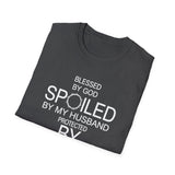 Blessed by God, Spoiled by My Husband — Personalized T-Shirt (Add Name & Position at Checkout)
