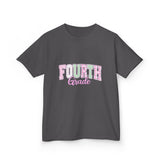 Fourth Grade Kids T-Shirt – Pastel Pink & Green "Fourth Grade" Back-to-School Tee