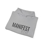 Manifest Hoodie — Minimal Inspirational 'Manifest' Pullover