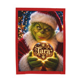 Tara the Grinch Christmas Velveteen Plush Blanket
