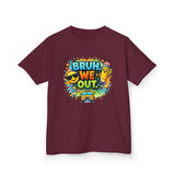 Last Day of School Kids Tee — “bruh we out” Personalized Kids T-Shirt