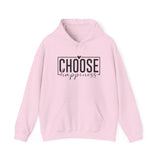Hoodie — "Choose Happiness" Minimal Inspirational Pullover