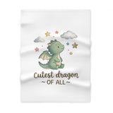 Cute Dragon Baby Blanket — "Cutest Dragon of All" Soft Fleece Nursery Throw