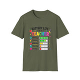 Teacher Battery Life T-Shirt — Cute Colorful Weekday Energy Graphic Tee