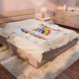 Teacher Rainbow Blanket — "It Takes a Big Heart to Help Shape Little Minds" Velveteen Plush Throw