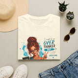 T-Shirt — “I Might Be an Overthinker But…I Overthink so I can Overcome” Red Head Graphic Tee for Overthinkers