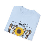 Best Mom Ever Sunflower Animal Print Personalized T-Shirt