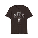 Blessed by God, Spoiled by My Husband — Personalized T-Shirt (Add Name & Position at Checkout)