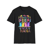 Nana Easter T-Shirt — "My Favorite Peeps Call Me Nana" with Fun Animal Print