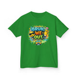 Last Day of School Kids Tee — “bruh we out” Personalized Kids T-Shirt