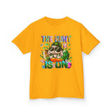 Kids Easter Bunny 'The Hunt Is On' Tee — Colorful Egg Hunt Shirt for Children