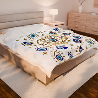 Plush Blanket Evil Eye Hamsa