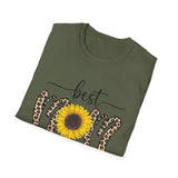 Best Mom Ever Sunflower Animal Print Personalized T-Shirt