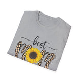 Best Mom Ever Sunflower Animal Print Personalized T-Shirt