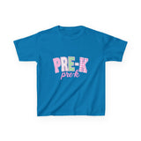 Pre-K Kids Tee — Pink Striped "PRE-K" Back to School Shirt